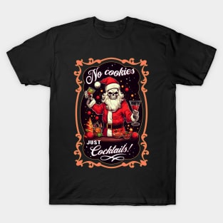 Skull Santa Bartender T-Shirt